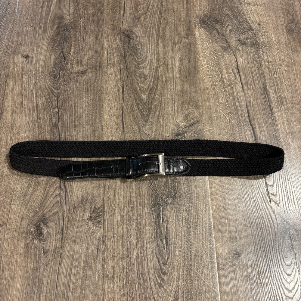 Ping Golf Black Braided Stretchy Leather Belt Men’s size 40 Made in Taiwan